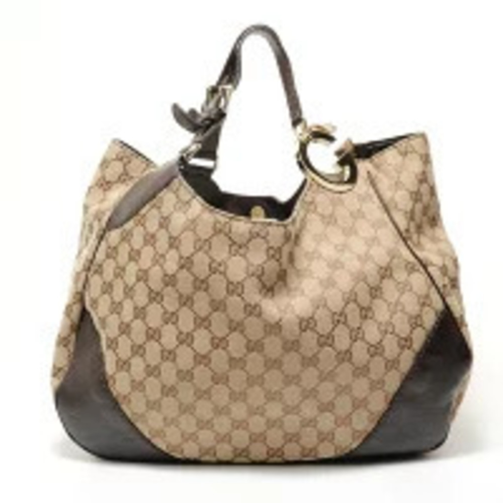 Gucci GG Canvas Shoulder Bag Beige Cream